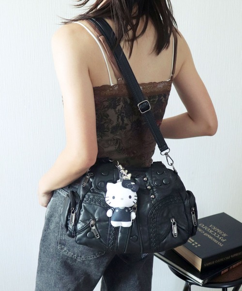 florist(フローリスト)の「2WAY アミアゲスタッズレザーライクハンドバッグ/ショルダーバッグ(ハンドバッグ・レディース・ブラック/ブラウン・FREE)」の14枚目の写真