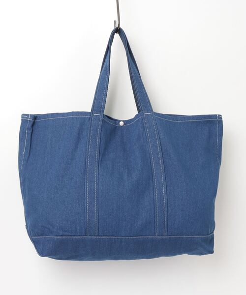 THE MILES(ザ マイルズ)の「WEEKEND(ER) SAFETY DENIM TOTE(トートバッグ・メンズ・ブラック/インディゴブルー/ライトインディゴブルー・FREE)」の4枚目の写真