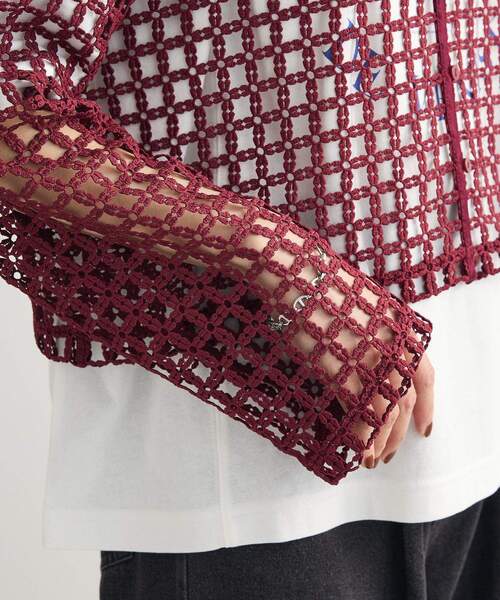 Sugar spoon（シュガースプーン）の「・SUGAR SPOON 2wayフラワーメッシュカーデ（カーディガン/ボレロ・レディース・アイボリー/ブラック/ボルドー/グリーン・FREE）」の11枚目の写真