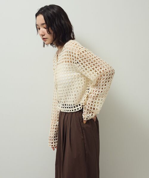 Sugar spoon（シュガースプーン）の「・SUGAR SPOON 2wayフラワーメッシュカーデ（カーディガン/ボレロ・レディース・アイボリー/ブラック/ボルドー/グリーン・FREE）」の16枚目の写真