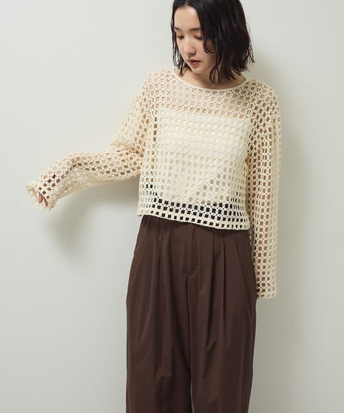 Sugar spoon（シュガースプーン）の「・SUGAR SPOON 2wayフラワーメッシュカーデ（カーディガン/ボレロ・レディース・アイボリー/ブラック/ボルドー/グリーン・FREE）」の18枚目の写真