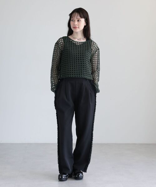 Sugar spoon（シュガースプーン）の「・SUGAR SPOON 2wayフラワーメッシュカーデ（カーディガン/ボレロ・レディース・アイボリー/ブラック/ボルドー/グリーン・FREE）」の20枚目の写真