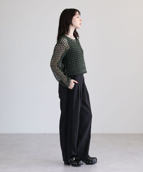 Sugar spoon（シュガースプーン）の「・SUGAR SPOON 2wayフラワーメッシュカーデ（カーディガン/ボレロ・レディース・アイボリー/ブラック/ボルドー/グリーン・FREE）」の21枚目の写真