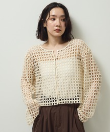 Sugar spoon | ・SUGAR SPOON 2wayフラワーメッシュカーデ(カーディガン/ボレロ)