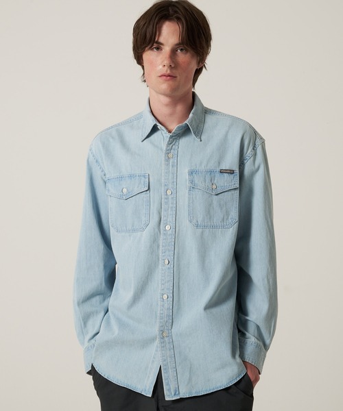 Eddie Bauer(エディーバウアー)の「アドベンチャー 4シーズン 長袖 デニムシャツ(シャツ/ブラウス・メンズ・インディゴブルー/ライトブルー・S/M/L/XL/XXL)」の1枚目の写真