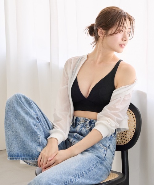 AMOSTYLE BY Triumph（アモスタイルバイトリンプ）の「リブ ブラレット AMST800 N-Top JX（ブラジャー・レディース・ブラック/ホワイト/ブラウン・L/M/S）」の5枚目の写真