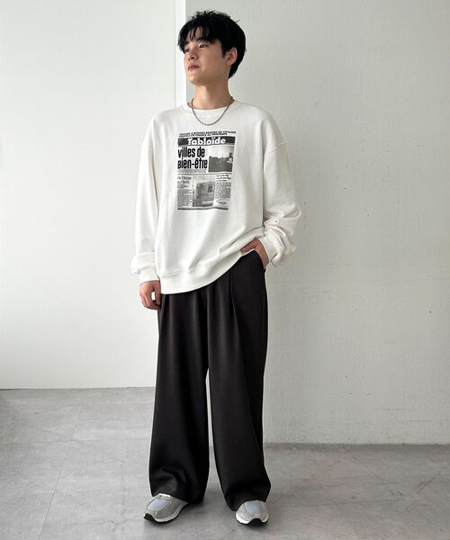 DISCOAT（ディスコート）の「【ユニセックス】カルゼタックワイドパンツ（スラックス・レディース・グレイッシュベージュ/ダークブラウン・MEDIUM/LARGE）」の11枚目の写真