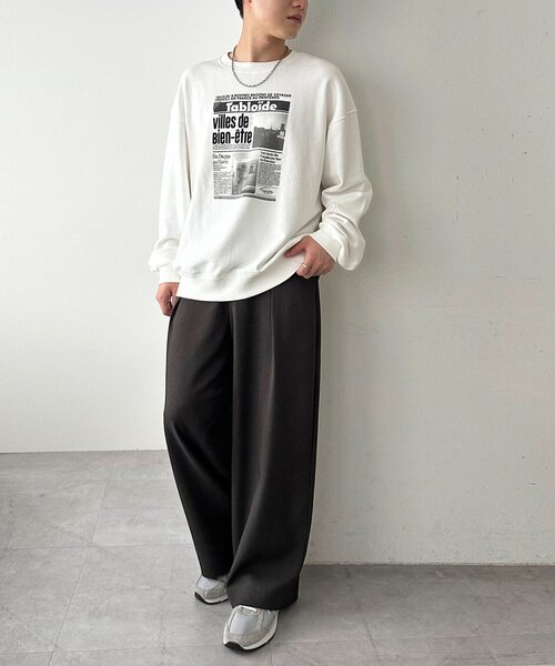 DISCOAT（ディスコート）の「【ユニセックス】カルゼタックワイドパンツ（スラックス・レディース・グレイッシュベージュ/ダークブラウン・MEDIUM/LARGE）」の12枚目の写真