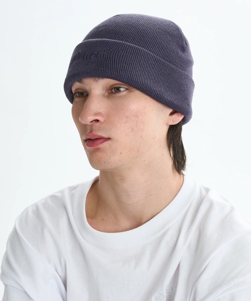 ELEMENT(エレメント)の「ELEMENT メンズ MID LOWCASE BEANIE ビーニー 【2025年秋冬モデル】/エレメントロゴ刺繍ニットキャップ・ビーニー(ニットキャップ/ビーニー・メンズ・パープル/ブラック/グレー・FREE)」の3枚目の写真