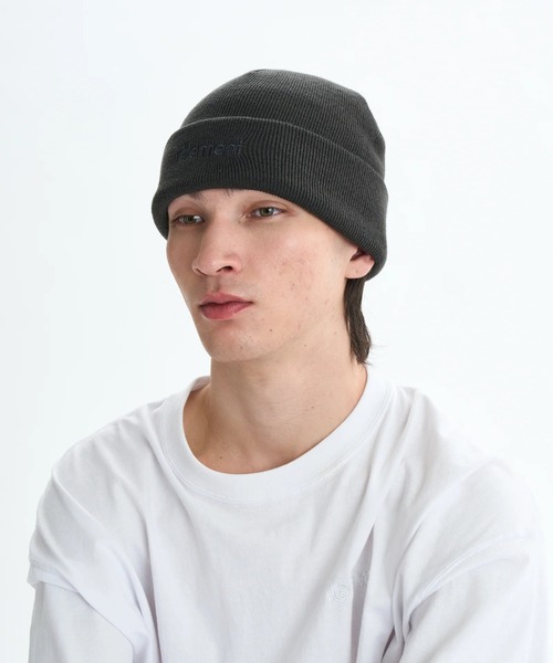 ELEMENT(エレメント)の「ELEMENT メンズ MID LOWCASE BEANIE ビーニー 【2025年秋冬モデル】/エレメントロゴ刺繍ニットキャップ・ビーニー(ニットキャップ/ビーニー・メンズ・パープル/ブラック/グレー・FREE)」の2枚目の写真