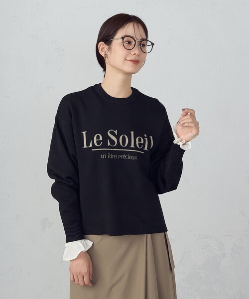 COMME CA ISM（コムサイズム）の「【ウォッシャブル】スウェットライク　ロゴニット（ニット/セーター・レディース・グリーン/ベージュ/チャコール/ブラック・FREE）」の20枚目の写真