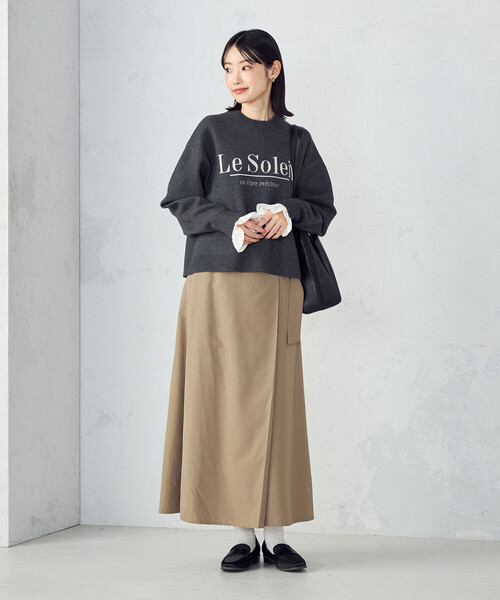 COMME CA ISM（コムサイズム）の「【ウォッシャブル】スウェットライク　ロゴニット（ニット/セーター・レディース・グリーン/ベージュ/チャコール/ブラック・FREE）」の14枚目の写真