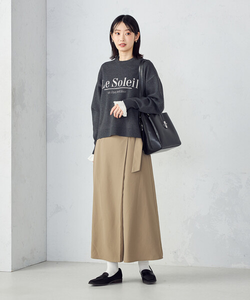 COMME CA ISM（コムサイズム）の「【ウォッシャブル】スウェットライク　ロゴニット（ニット/セーター・レディース・グリーン/ベージュ/チャコール/ブラック・FREE）」の16枚目の写真