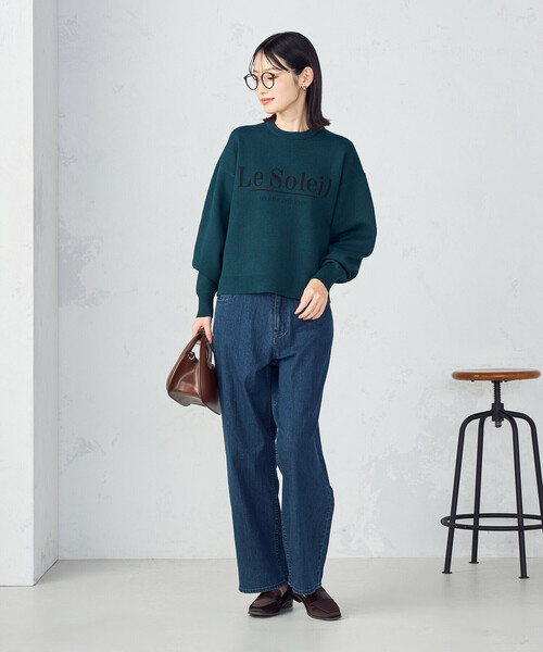 COMME CA ISM（コムサイズム）の「【ウォッシャブル】スウェットライク　ロゴニット（ニット/セーター・レディース・グリーン/ベージュ/チャコール/ブラック・FREE）」の15枚目の写真