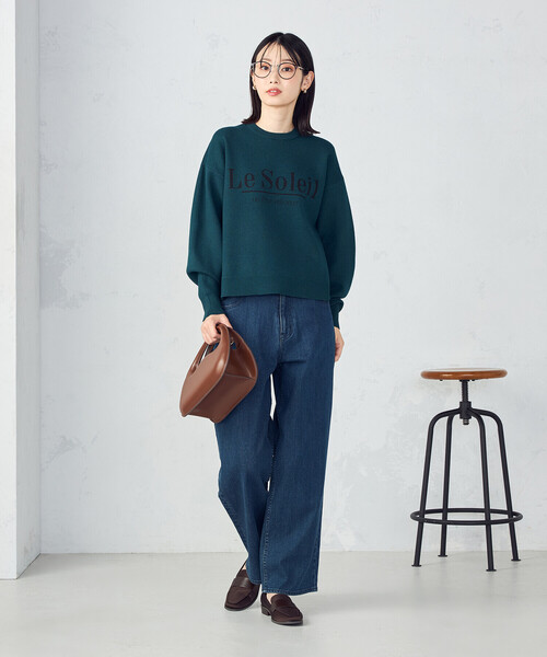 COMME CA ISM（コムサイズム）の「【ウォッシャブル】スウェットライク　ロゴニット（ニット/セーター・レディース・グリーン/ベージュ/チャコール/ブラック・FREE）」の19枚目の写真
