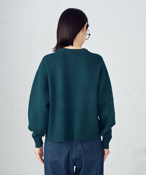 COMME CA ISM（コムサイズム）の「【ウォッシャブル】スウェットライク　ロゴニット（ニット/セーター・レディース・グリーン/ベージュ/チャコール/ブラック・FREE）」の13枚目の写真