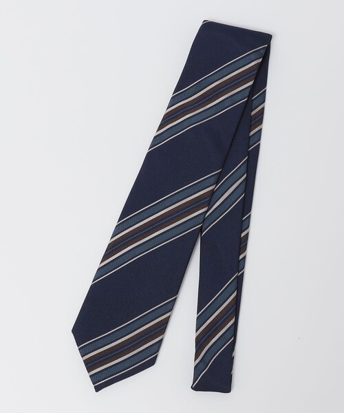 SHIPS（シップス）の「SHIPS: シルク マルチ ストライプ ネクタイ（ネクタイ・メンズ・ネイビー/ブラウン/ダークグレー/ベージュ系その他・1）」の4枚目の写真