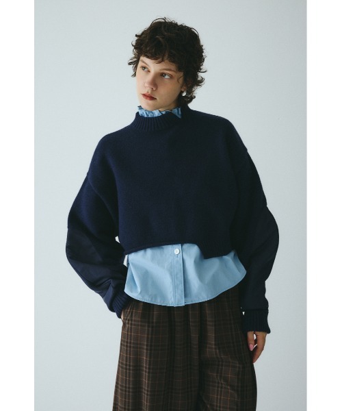 HeRIN.CYE(ヘリンドットサイ)の「Asymmetrry hem knit tops アシンメトリーヘムニットトップス(ニット/セーター・レディース・レッド/オフホワイト/グレー/ネイビー・FREE)」の1枚目の写真