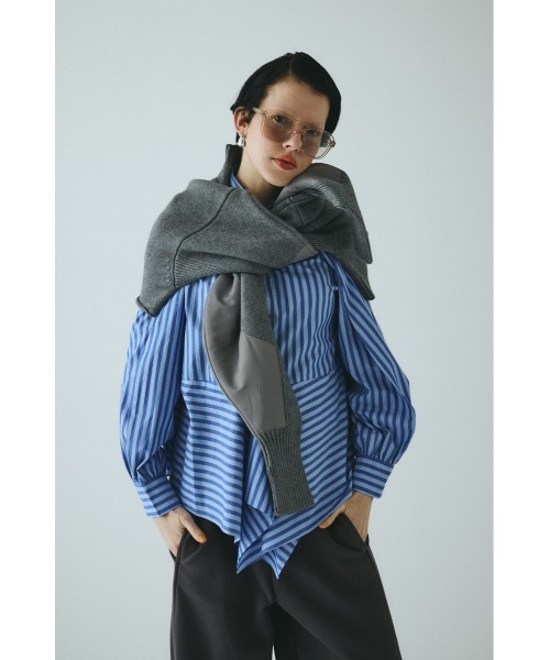 美品✨HeRIN.CYE アシンメトリーヘムニットドレス バイカラー ロング HeRIN.CYE | Asymmetry hem knit dress (ワンピース(ミニ・ミディアム