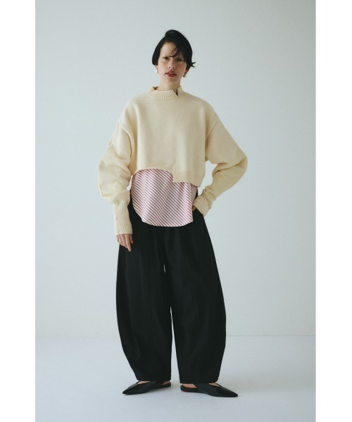 HeRIN.CYE(ヘリンドットサイ)の「Asymmetrry hem knit tops アシンメトリーヘムニットトップス(ニット/セーター・レディース・レッド/オフホワイト/グレー/ネイビー・FREE)」の18枚目の写真