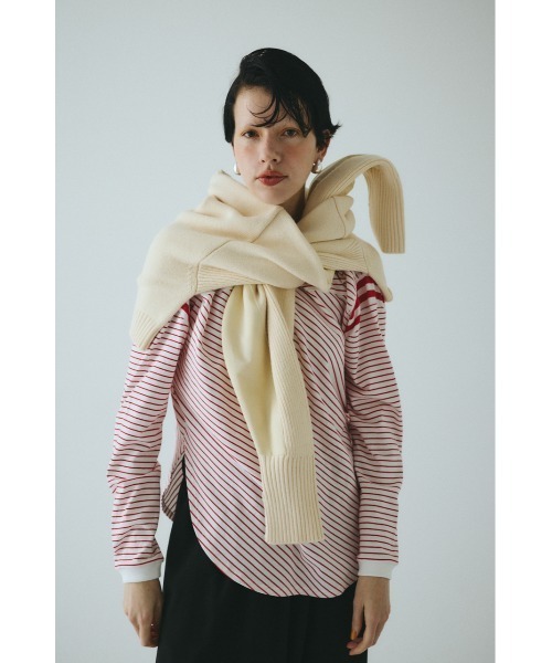 HeRIN.CYE(ヘリンドットサイ)の「Asymmetrry hem knit tops アシンメトリーヘムニットトップス(ニット/セーター・レディース・レッド/オフホワイト/グレー/ネイビー・FREE)」の17枚目の写真