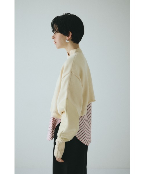 HeRIN.CYE(ヘリンドットサイ)の「Asymmetrry hem knit tops アシンメトリーヘムニットトップス(ニット/セーター・レディース・レッド/オフホワイト/グレー/ネイビー・FREE)」の15枚目の写真