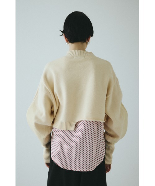 HeRIN.CYE(ヘリンドットサイ)の「Asymmetrry hem knit tops アシンメトリーヘムニットトップス(ニット/セーター・レディース・レッド/オフホワイト/グレー/ネイビー・FREE)」の14枚目の写真