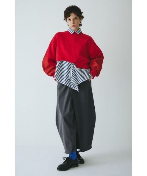 HeRIN.CYE(ヘリンドットサイ)の「Asymmetrry hem knit tops アシンメトリーヘムニットトップス(ニット/セーター・レディース・レッド/オフホワイト/グレー/ネイビー・FREE)」の13枚目の写真