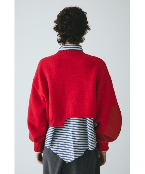 HeRIN.CYE(ヘリンドットサイ)の「Asymmetrry hem knit tops アシンメトリーヘムニットトップス(ニット/セーター・レディース・レッド/オフホワイト/グレー/ネイビー・FREE)」の11枚目の写真