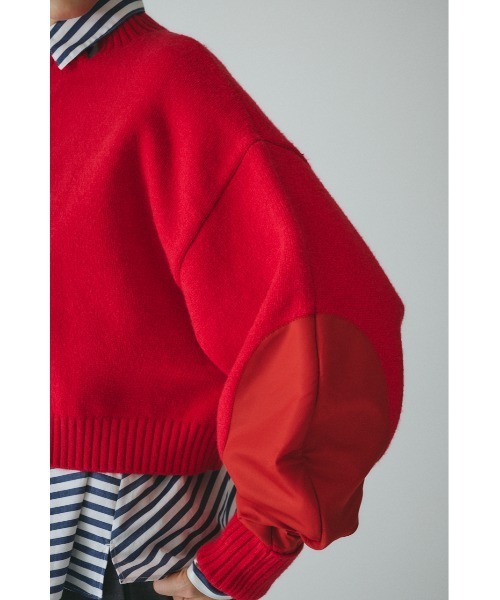 HeRIN.CYE(ヘリンドットサイ)の「Asymmetrry hem knit tops アシンメトリーヘムニットトップス(ニット/セーター・レディース・レッド/オフホワイト/グレー/ネイビー・FREE)」の6枚目の写真