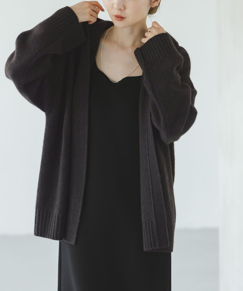 NOBLE/ YAKフーディーカーディガン　ホワイト NOBLE（ノーブル） カーディガン YAKフーディーカーディガン