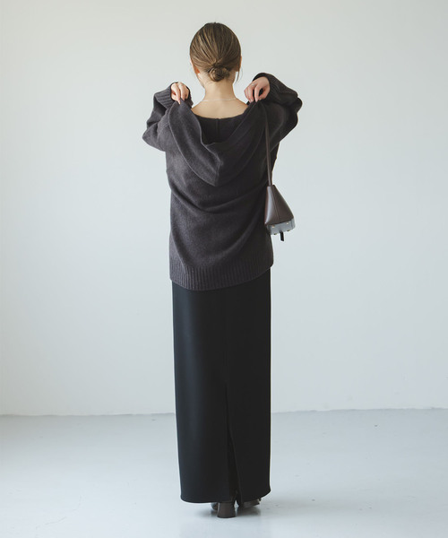 Noble(ノーブル)の「YAKフーディーカーディガン(カーディガン/ボレロ・レディース・チャコールグレー/ホワイト系その他・FREE)」の20枚目の写真