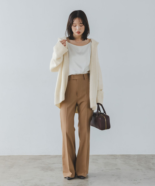 Noble(ノーブル)の「YAKフーディーカーディガン(カーディガン/ボレロ・レディース・チャコールグレー/ホワイト系その他・FREE)」の10枚目の写真