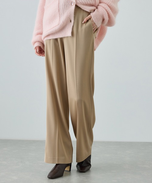 ROPE'(ロペ)の「センタープレスパンツ(トリアセテートツイル/デニムライク)(その他パンツ・レディース・ベージュ/レッド/ブルー・38/36)」の2枚目の写真