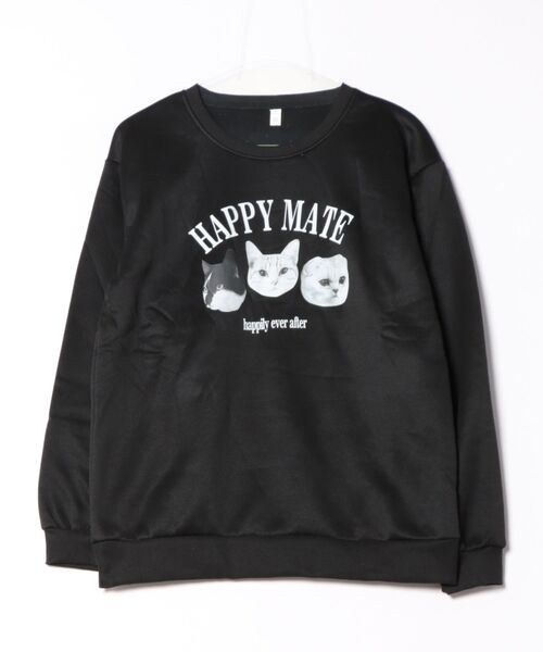 Lace Ladies（レースレディース）の「キャット プリント オーバーサイズ スウェット プルオーバー（スウェット・レディース・グレー/ブラック・M/XL）」の6枚目の写真