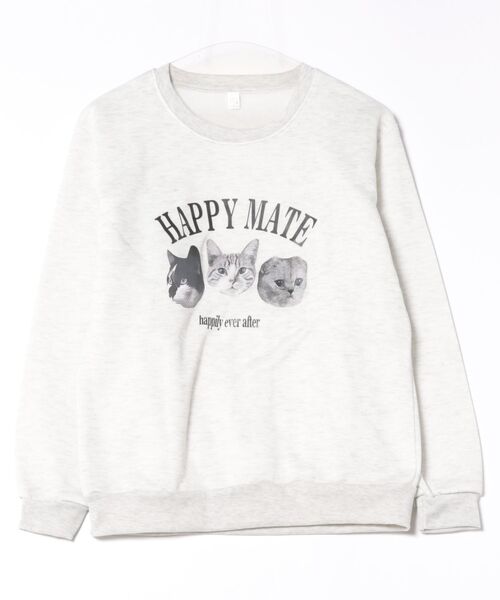 Lace Ladies（レースレディース）の「キャット プリント オーバーサイズ スウェット プルオーバー（スウェット・レディース・グレー/ブラック・M/XL）」の7枚目の写真