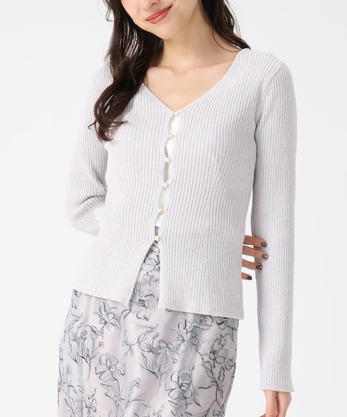 31 Sons de mode（トランテアン　ソン　ドゥ　モード）の「2025秋冬新作 モールリブカーディガン（カーディガン/ボレロ・レディース・グレー/モカ/イエロー・ﾌﾘ-）」の2枚目の写真