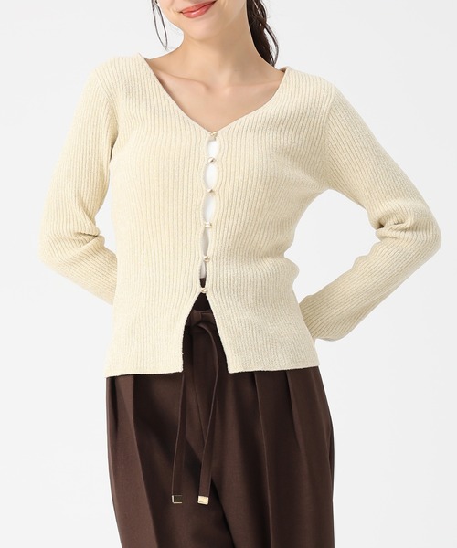 31 Sons de mode（トランテアン　ソン　ドゥ　モード）の「2025秋冬新作 モールリブカーディガン（カーディガン/ボレロ・レディース・グレー/モカ/イエロー・ﾌﾘ-）」の3枚目の写真