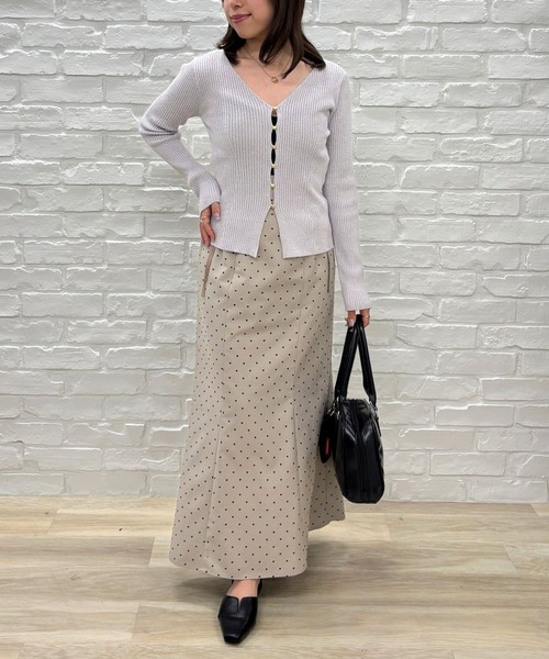 31 Sons de mode（トランテアン　ソン　ドゥ　モード）の「2025秋冬新作 モールリブカーディガン（カーディガン/ボレロ・レディース・グレー/モカ/イエロー・ﾌﾘ-）」の10枚目の写真