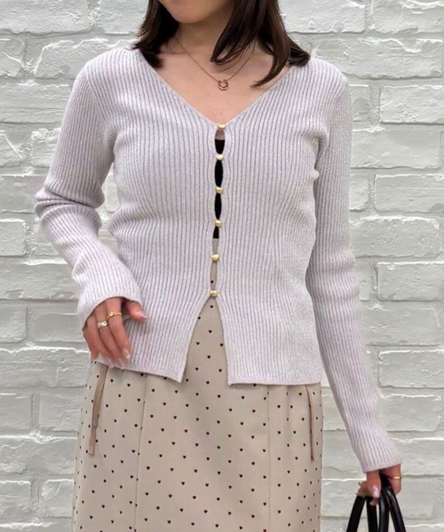 31 Sons de mode（トランテアン　ソン　ドゥ　モード）の「2025秋冬新作 モールリブカーディガン（カーディガン/ボレロ・レディース・グレー/モカ/イエロー・ﾌﾘ-）」の6枚目の写真