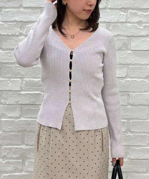 31 Sons de mode（トランテアン　ソン　ドゥ　モード）の「2025秋冬新作 モールリブカーディガン（カーディガン/ボレロ・レディース・グレー/モカ/イエロー・ﾌﾘ-）」の4枚目の写真