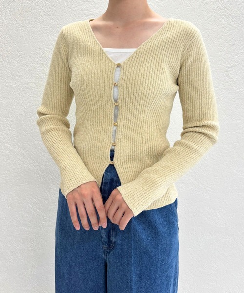 31 Sons de mode（トランテアン　ソン　ドゥ　モード）の「2025秋冬新作 モールリブカーディガン（カーディガン/ボレロ・レディース・グレー/モカ/イエロー・ﾌﾘ-）」の13枚目の写真