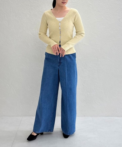 31 Sons de mode（トランテアン　ソン　ドゥ　モード）の「2025秋冬新作 モールリブカーディガン（カーディガン/ボレロ・レディース・グレー/モカ/イエロー・ﾌﾘ-）」の17枚目の写真