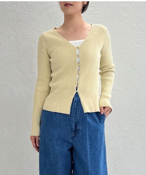 31 Sons de mode（トランテアン　ソン　ドゥ　モード）の「2025秋冬新作 モールリブカーディガン（カーディガン/ボレロ・レディース・グレー/モカ/イエロー・ﾌﾘ-）」の16枚目の写真