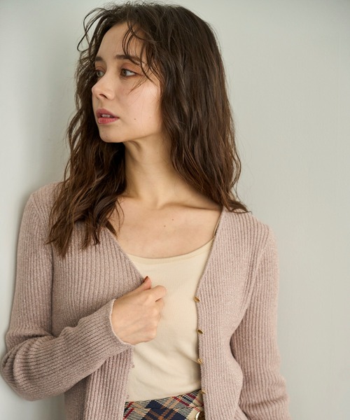 31 Sons de mode（トランテアン　ソン　ドゥ　モード）の「2025秋冬新作 モールリブカーディガン（カーディガン/ボレロ・レディース・グレー/モカ/イエロー・ﾌﾘ-）」の18枚目の写真