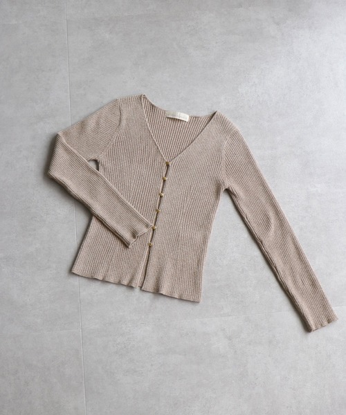 31 Sons de mode（トランテアン　ソン　ドゥ　モード）の「2025秋冬新作 モールリブカーディガン（カーディガン/ボレロ・レディース・グレー/モカ/イエロー・ﾌﾘ-）」の22枚目の写真