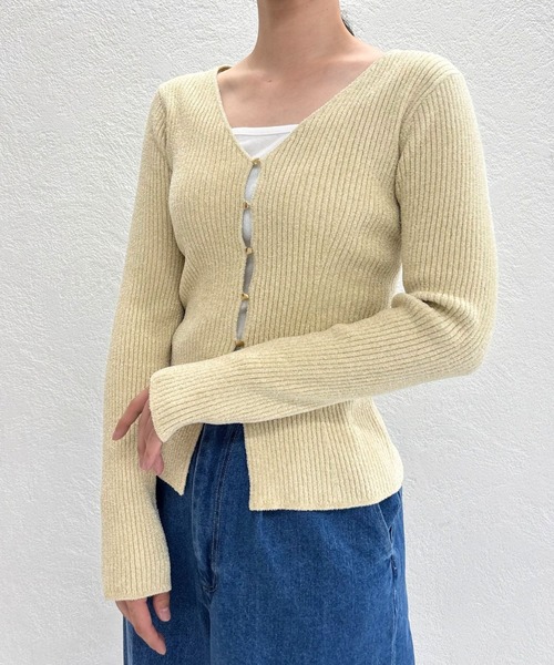 31 Sons de mode（トランテアン　ソン　ドゥ　モード）の「2025秋冬新作 モールリブカーディガン（カーディガン/ボレロ・レディース・グレー/モカ/イエロー・ﾌﾘ-）」の20枚目の写真