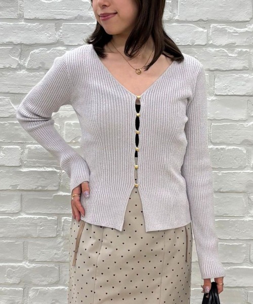 31 Sons de mode（トランテアン　ソン　ドゥ　モード）の「2025秋冬新作 モールリブカーディガン（カーディガン/ボレロ・レディース・グレー/モカ/イエロー・ﾌﾘ-）」の19枚目の写真