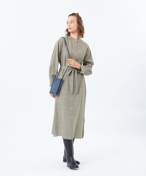 MACKINTOSH PHILOSOPHY(マッキントッシュ フィロソフィー)の「タックスリーブチェックシャツドレス(ワンピース・レディース・チャコールグレー/ベージュ・36/38)」の10枚目の写真