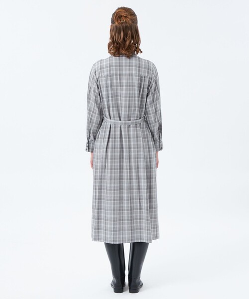 MACKINTOSH PHILOSOPHY(マッキントッシュ フィロソフィー)の「タックスリーブチェックシャツドレス(ワンピース・レディース・チャコールグレー/ベージュ・36/38)」の7枚目の写真